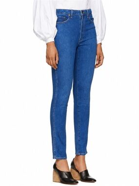 KHAITE Vanessa High Rise Slim Straight Denim Jeans - Napa Blue Size 27